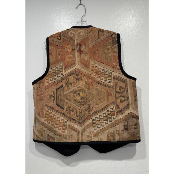 Southwestern Heavy Textured Women’s Vest Artsy Art To Wear Boho Western Country - Picture 3 of 16